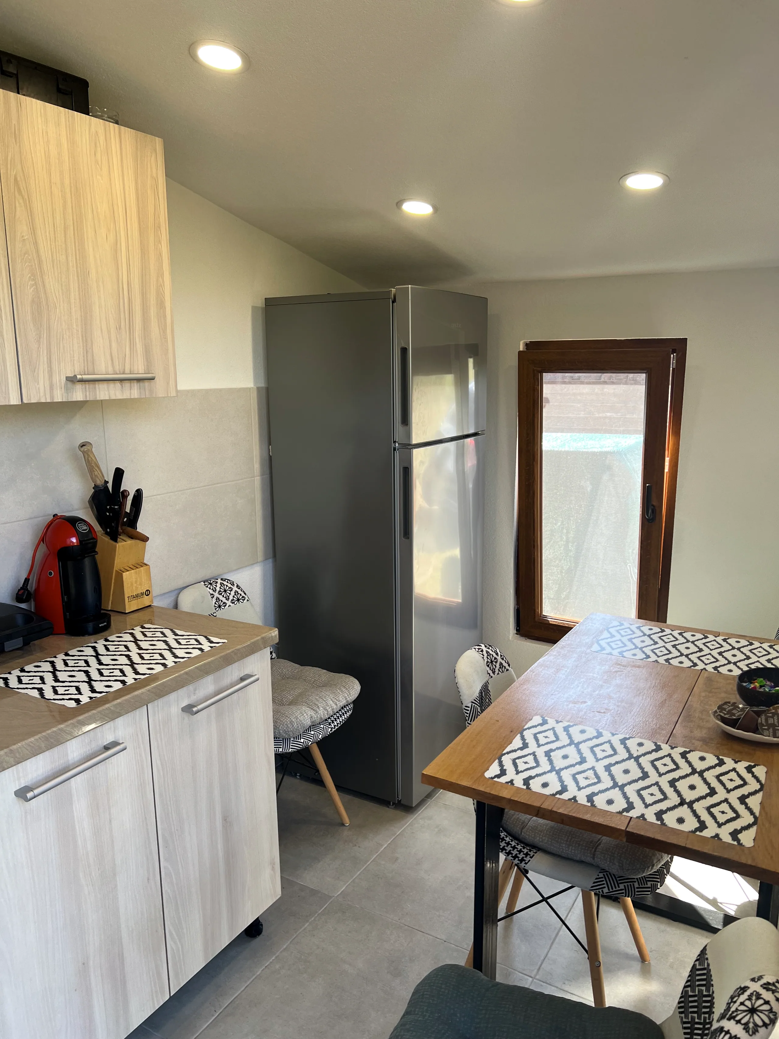Kitchen and dining, alternate angle