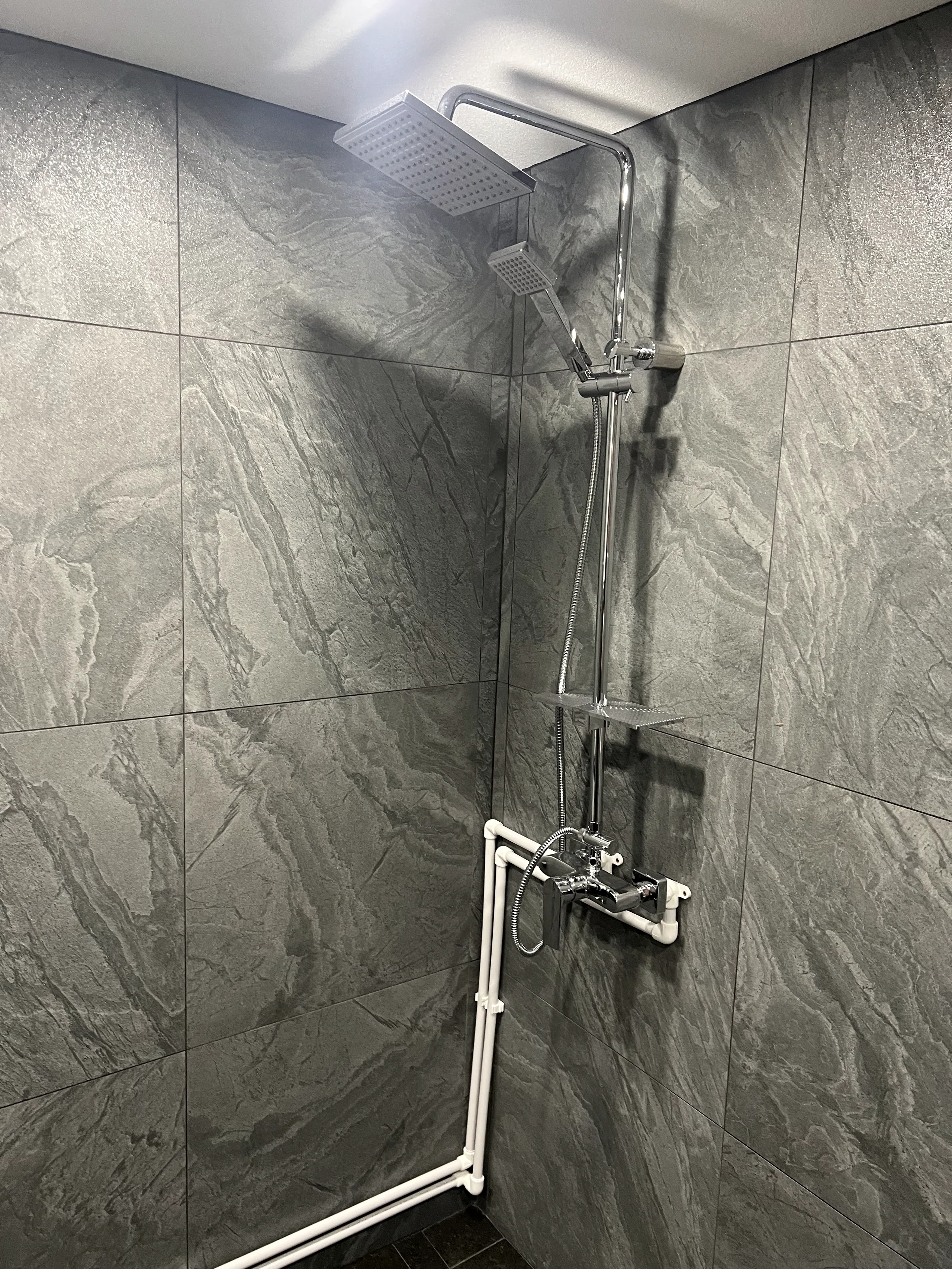 Rainfall shower in stone